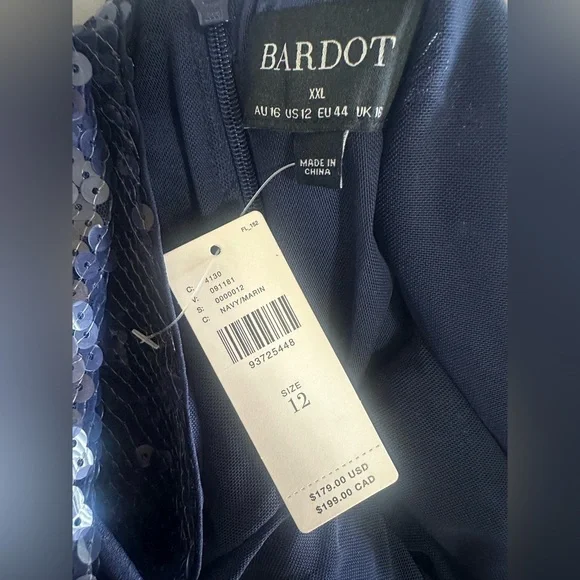 Anthropologie Navy Sequin Dress - Picture 4 of 8